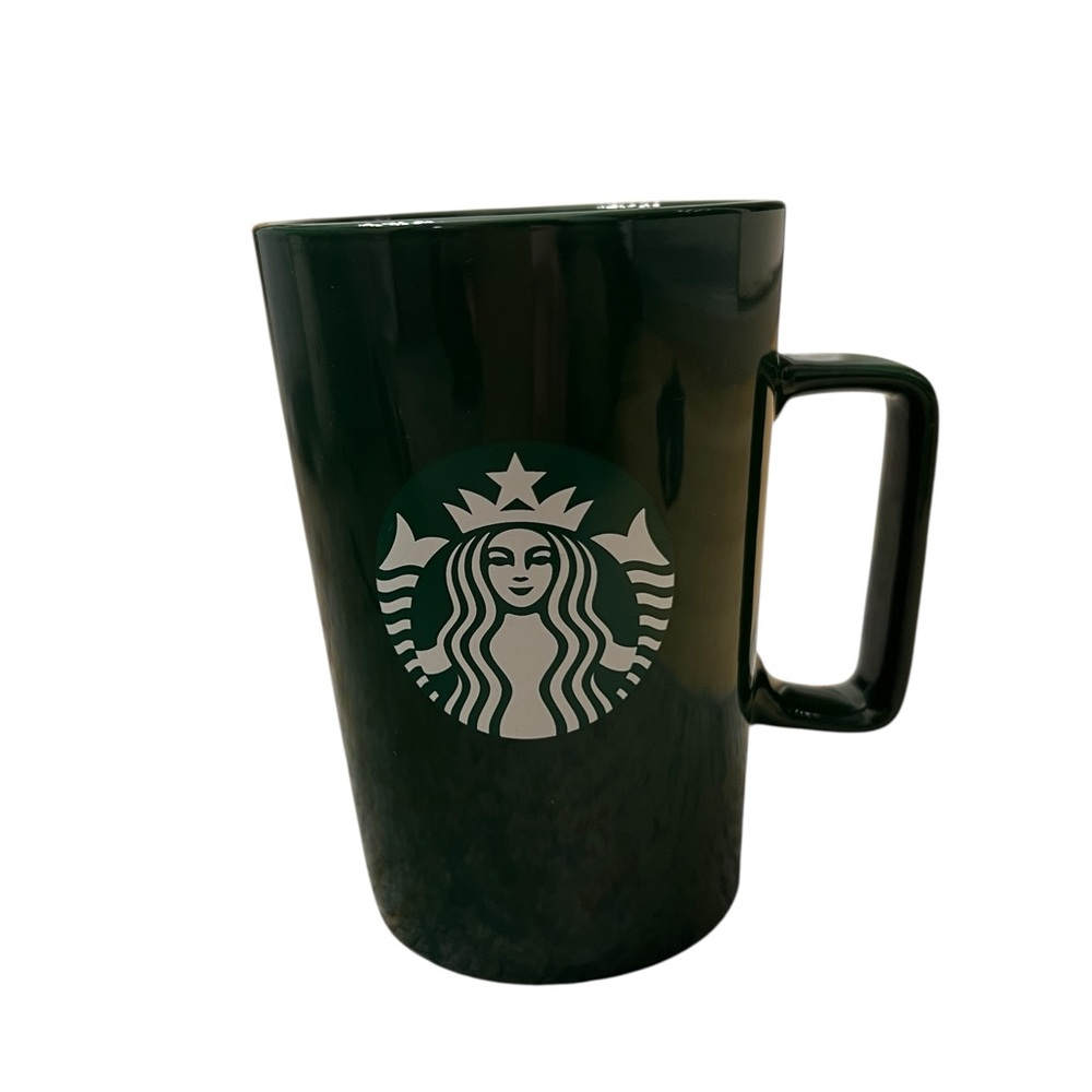Starbucks 2020 Siren Logo tall green ceramic coffee mug 15 ounces‎